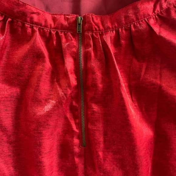 Lucca Couture Holiday Metallic Red Festive Party Mini Dress - Picture 10 of 12